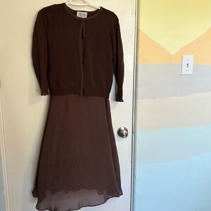 Midi A-line Sundress with Matching Sweater 2 Piece Set